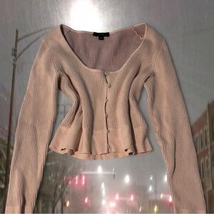 J. Crew Beige Ribbed Knit Top